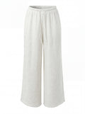 Women's  Minimalist Wide Leg Pants with Adjustable Drawstring Waist