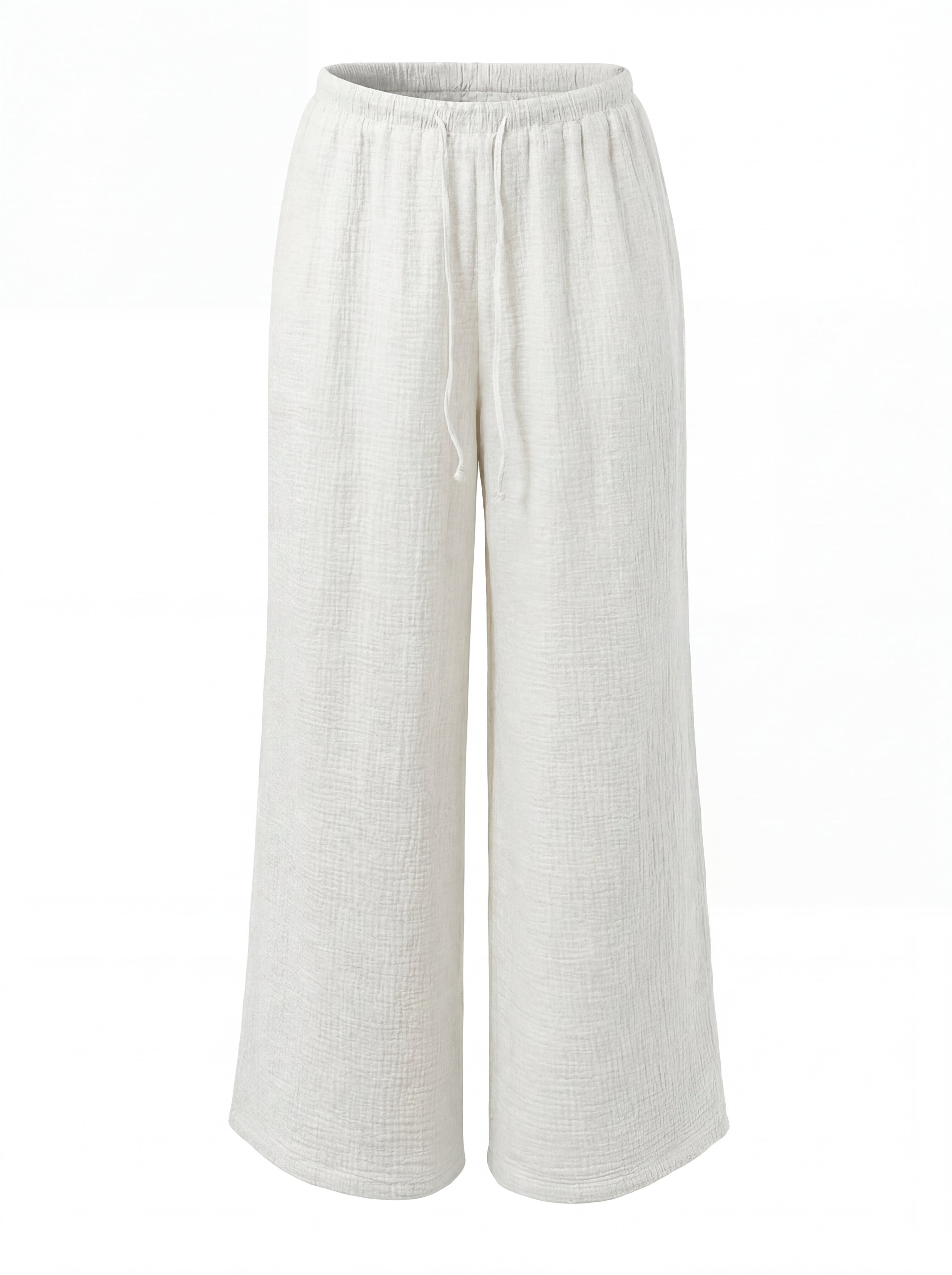 Women's  Minimalist Wide Leg Pants with Adjustable Drawstring Waist