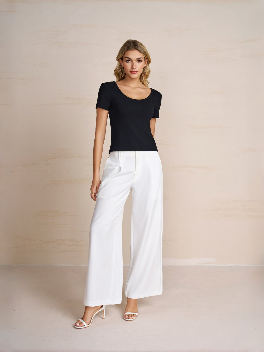 Versatile Ribbed Scoop Neck Slim Top for Daily Wear