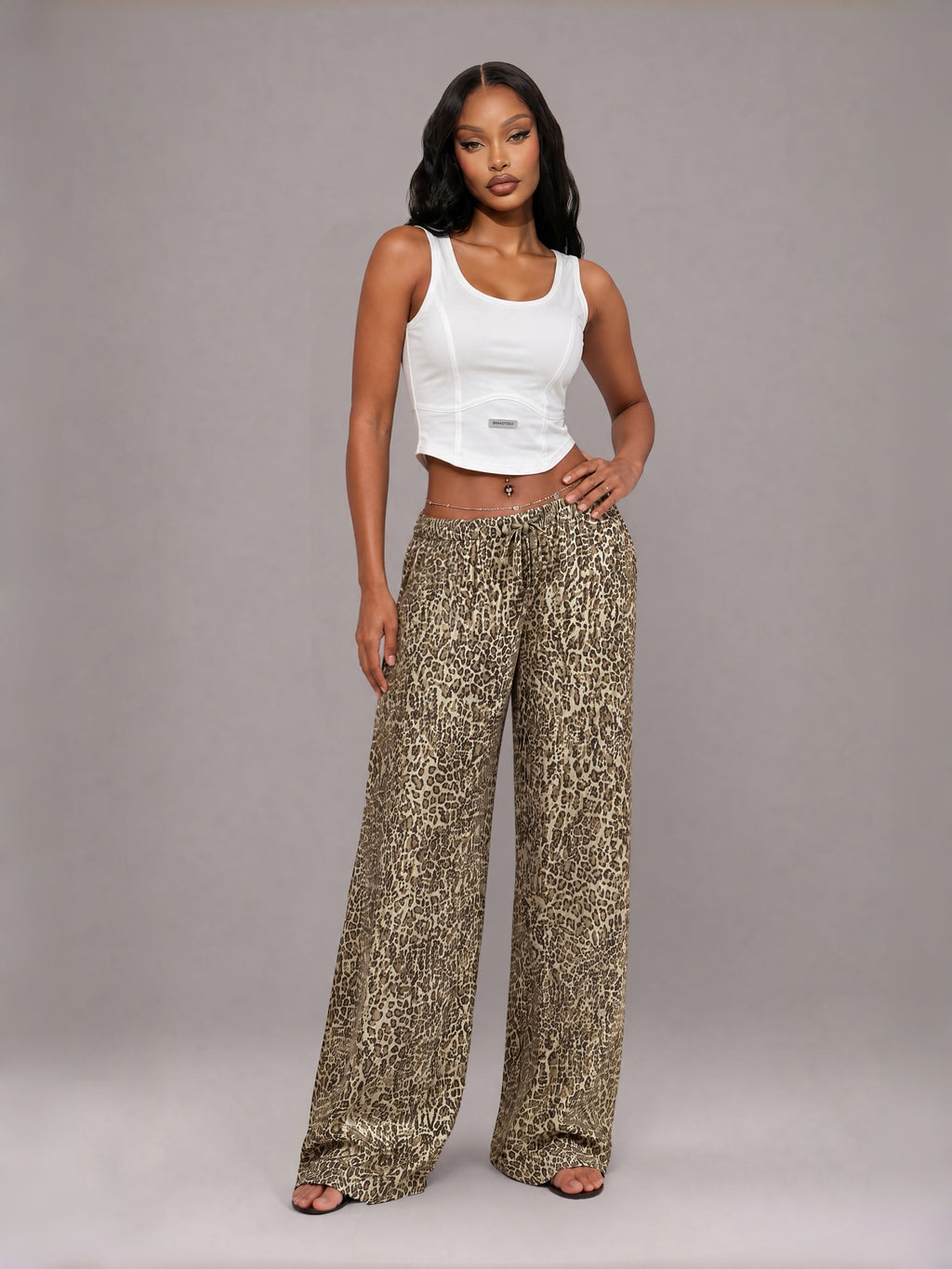 Women's Bold Leopard Print Wide Leg Pants