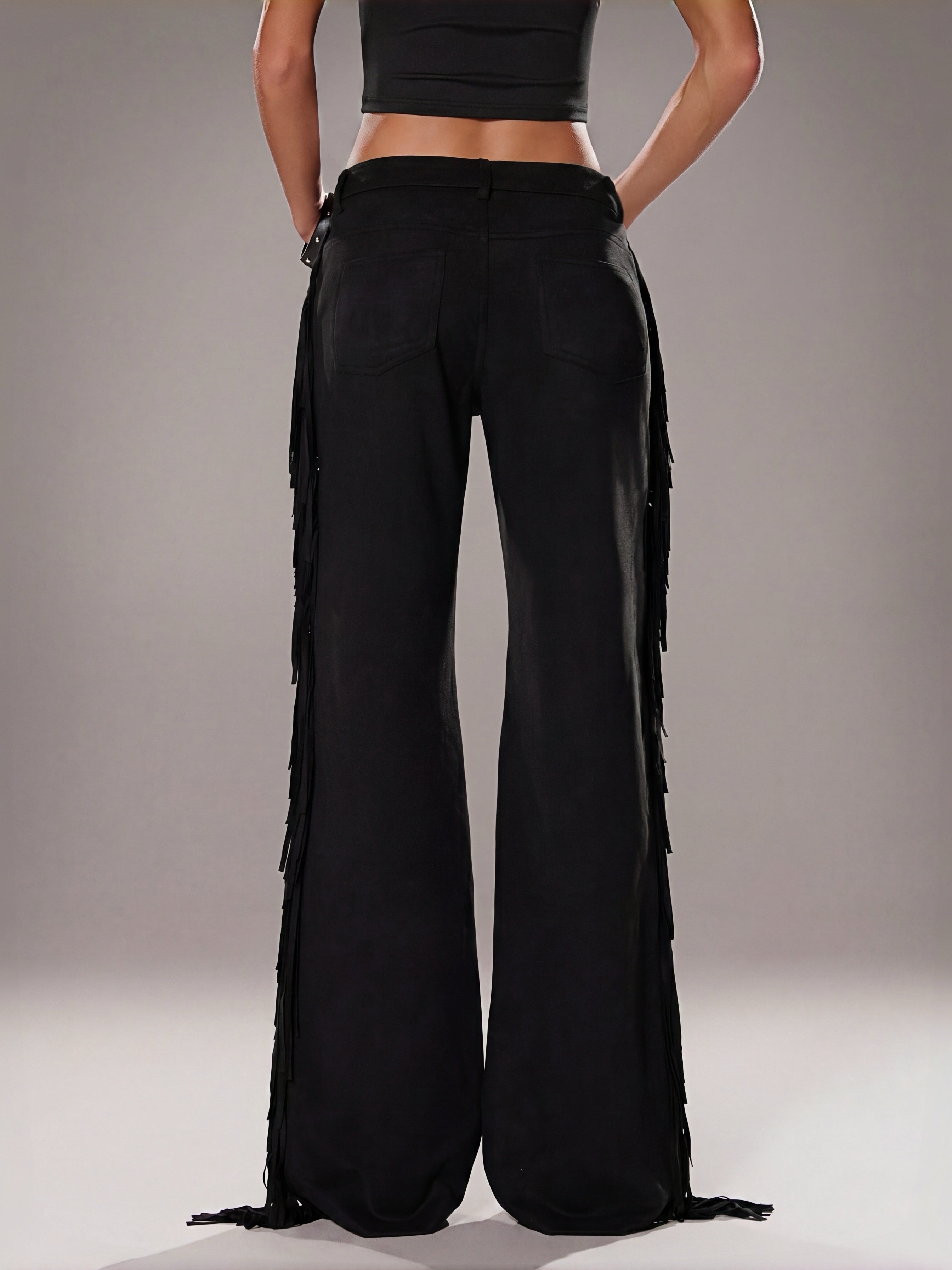 Western Cowgirl Fringe Flare Pants