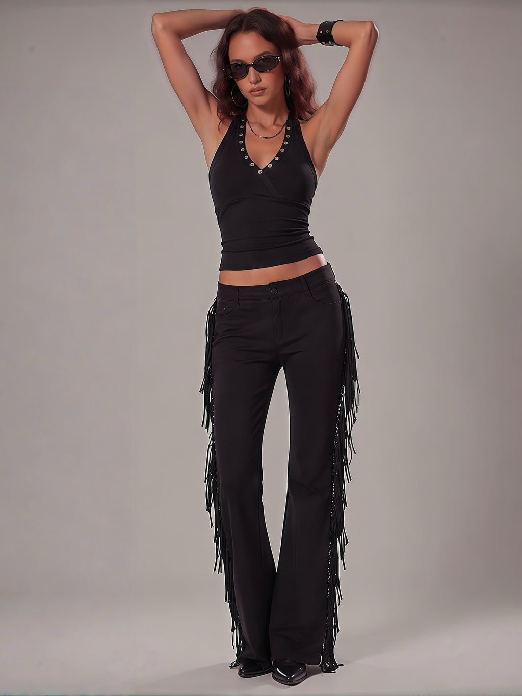 Western Cowgirl Halter Crop Top