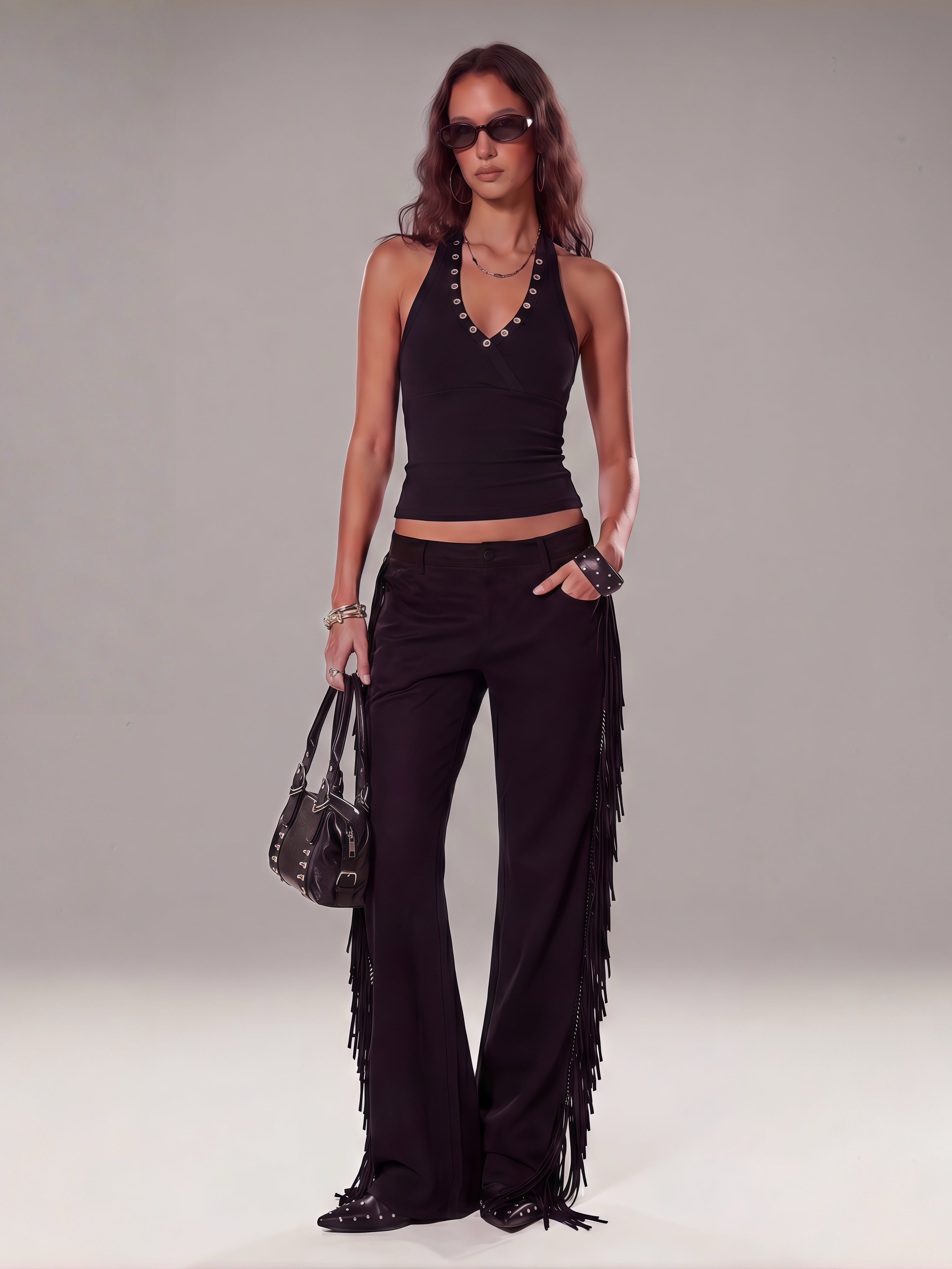 Western Cowgirl Halter Crop Top