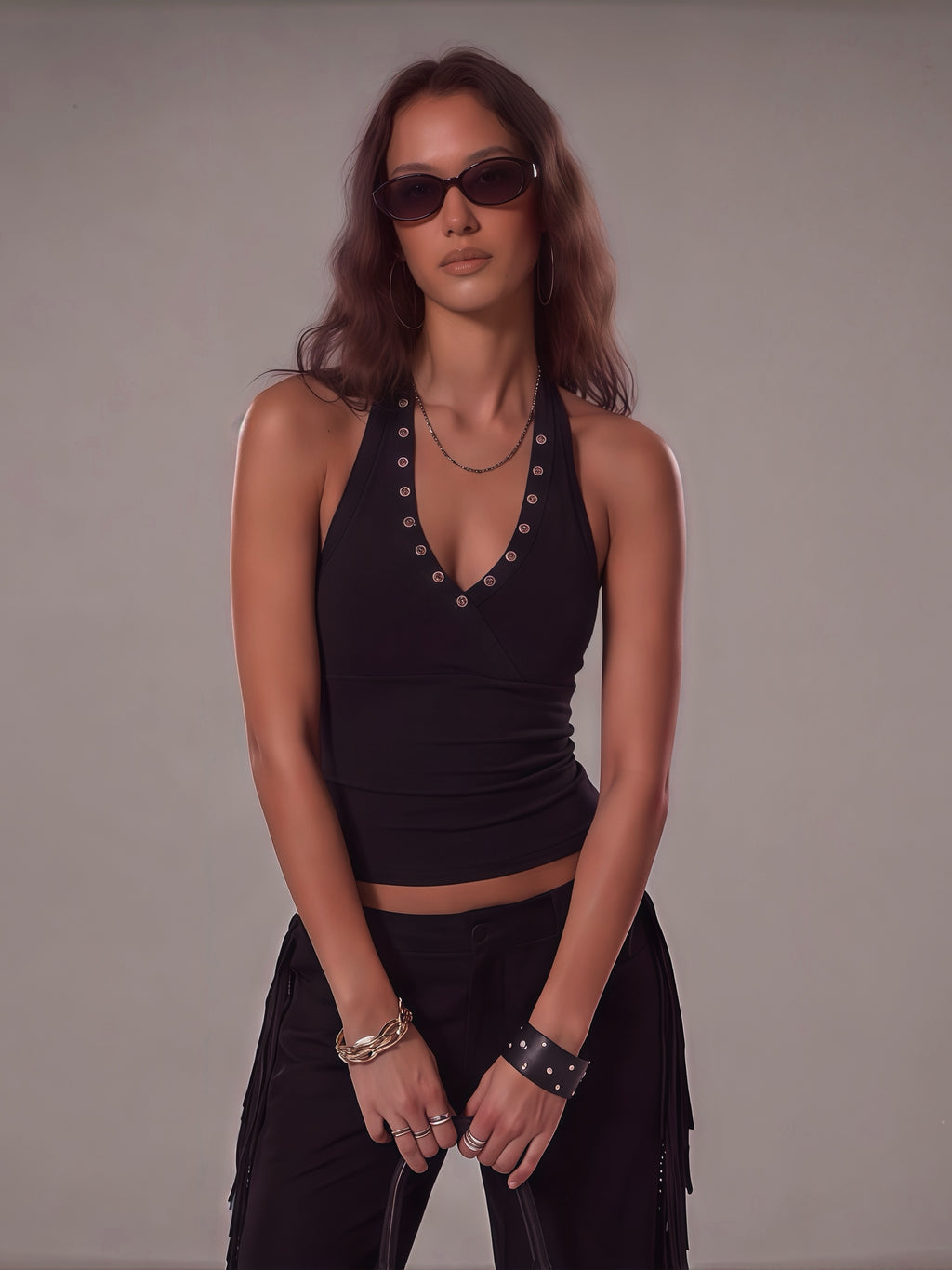 Western Cowgirl Halter Crop Top