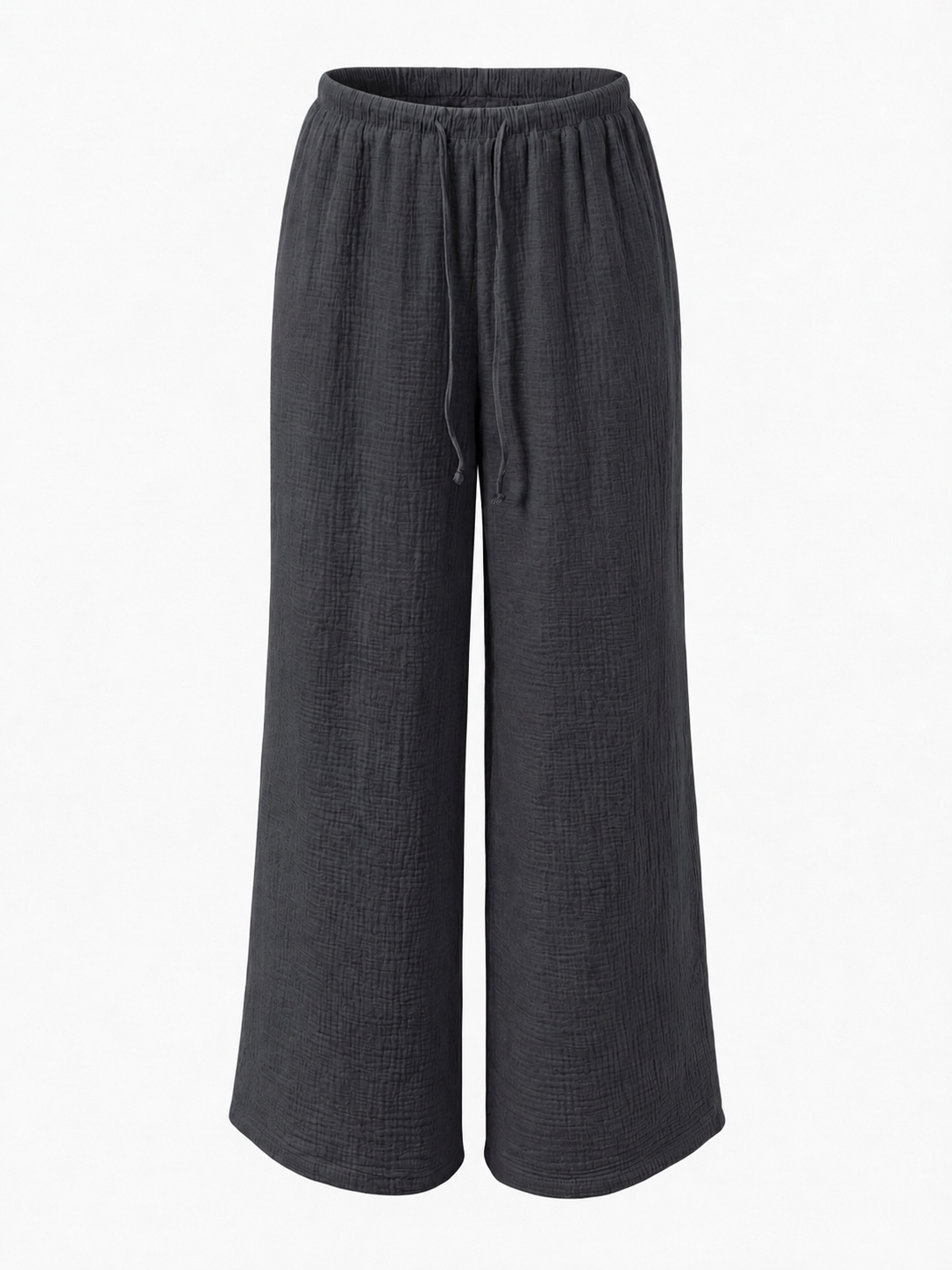 Women's  Minimalist Wide Leg Pants with Adjustable Drawstring Waist