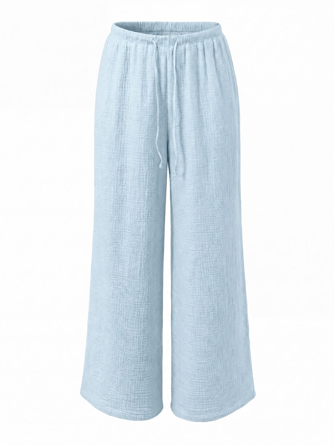 Women's  Minimalist Wide Leg Pants with Adjustable Drawstring Waist
