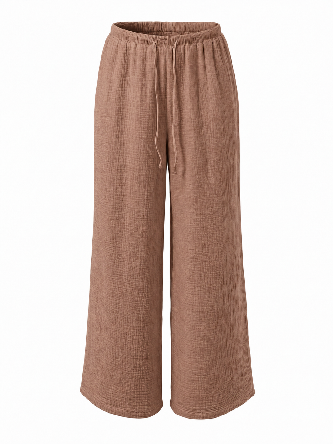 Women's  Minimalist Wide Leg Pants with Adjustable Drawstring Waist